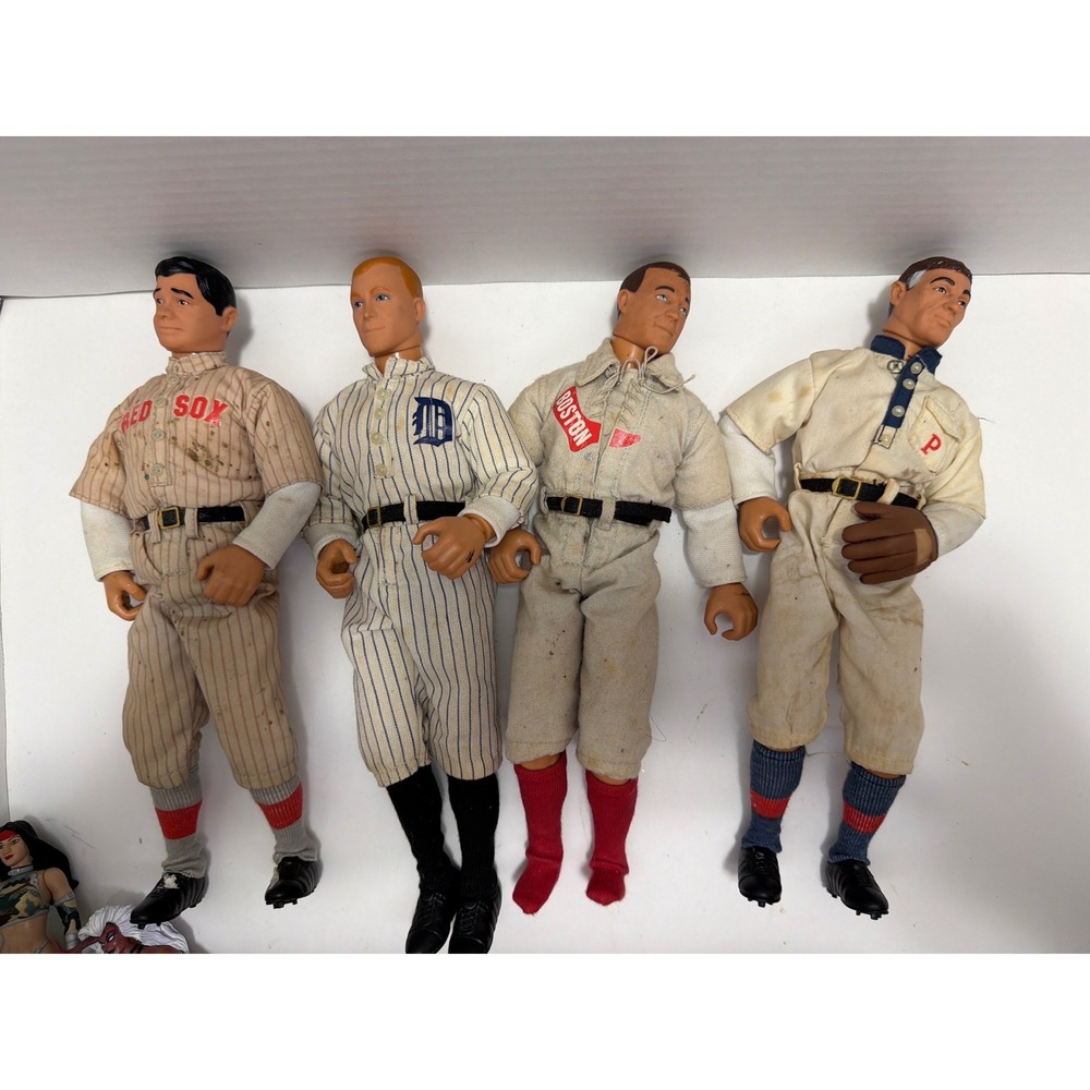 Vintage Baseball Action Figure Lot 12 Inch Red Sox Detroit Tigers 4 Figures MLB